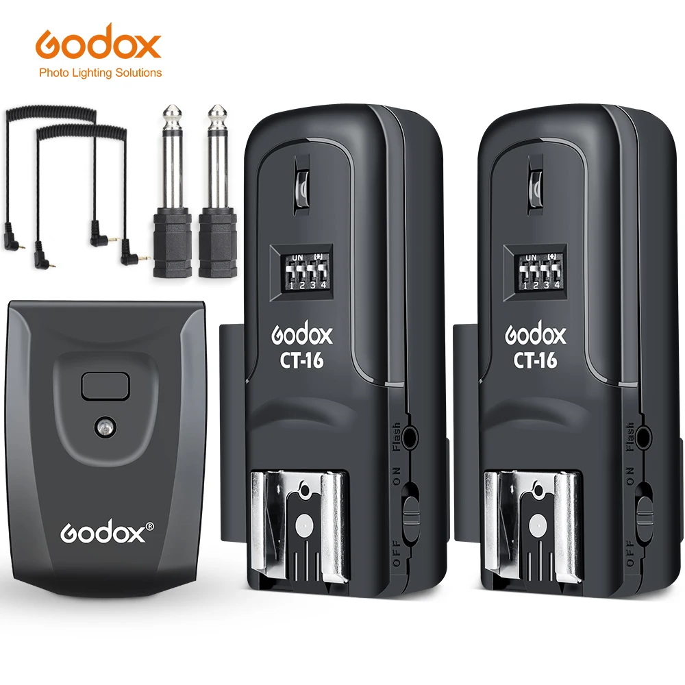 Godox Ct16 16 Channels Wireless Radio Flash Trigger Transmitter + 2x