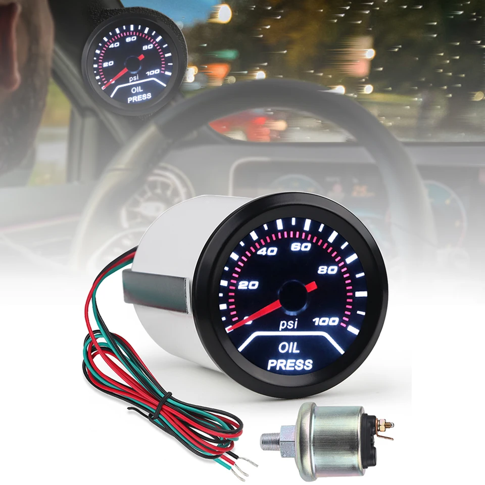 Manometro Olio Per Auto Da 52 Mm - Universale, 12V, Misura 0-100 PSI, Facile Da Installare - Foto 7