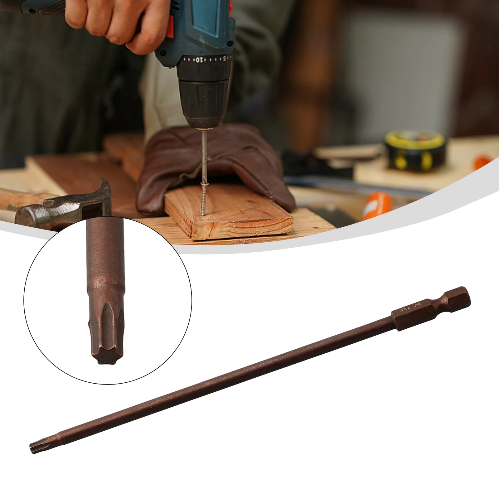 

Brand New Torx Screwdriver Bit Bronze For Electric Drill Magnetic Without Hole Hex Shank For DIY Home Projects