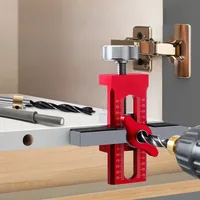 Wooden Furniture Panel Installation Jig Set Cabinet Hinge and Rebound Device Drilling Locator Aluminum Alloy Quick Leveling Jig