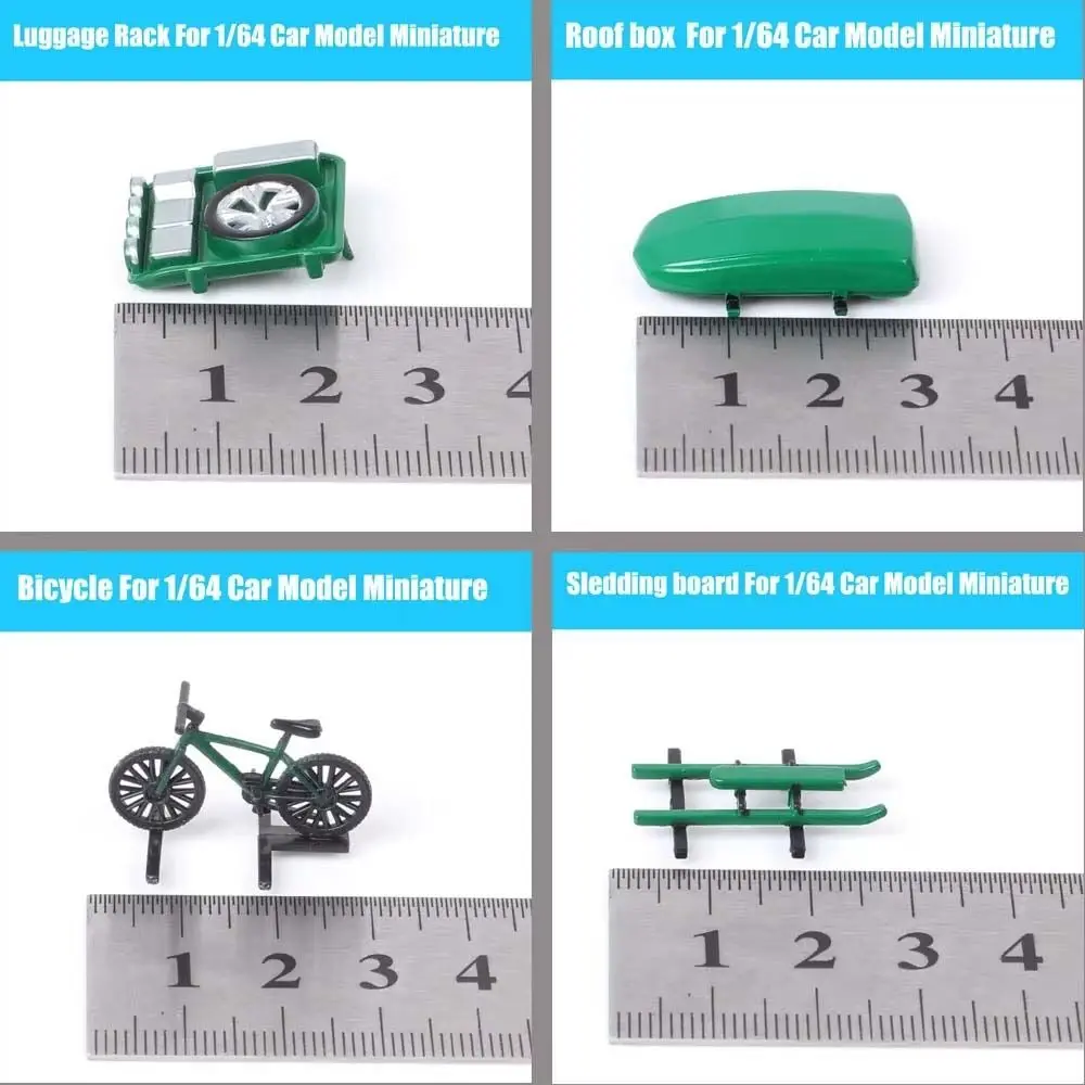 1:64 Scale Model Car Roof Toys Travel Off-road Series Display Toys 1/64 Car Roof Accessories Bicycle Kayak Plastic