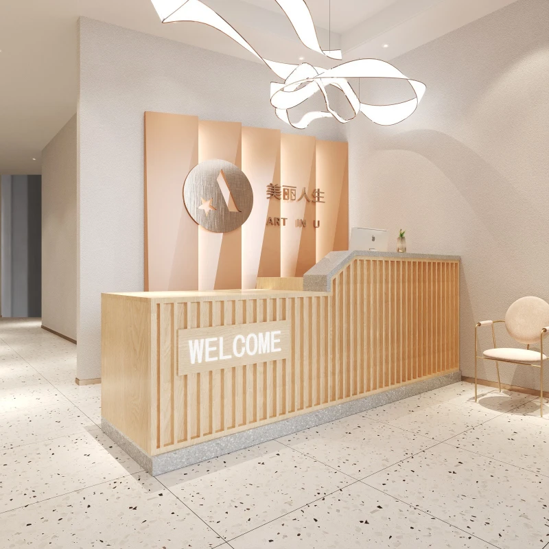 Light Luxury Modern Checkout Counters Commercial Front Desk Company Checkout Counters Simple Beauty Salon Furniture Kassa JT40C