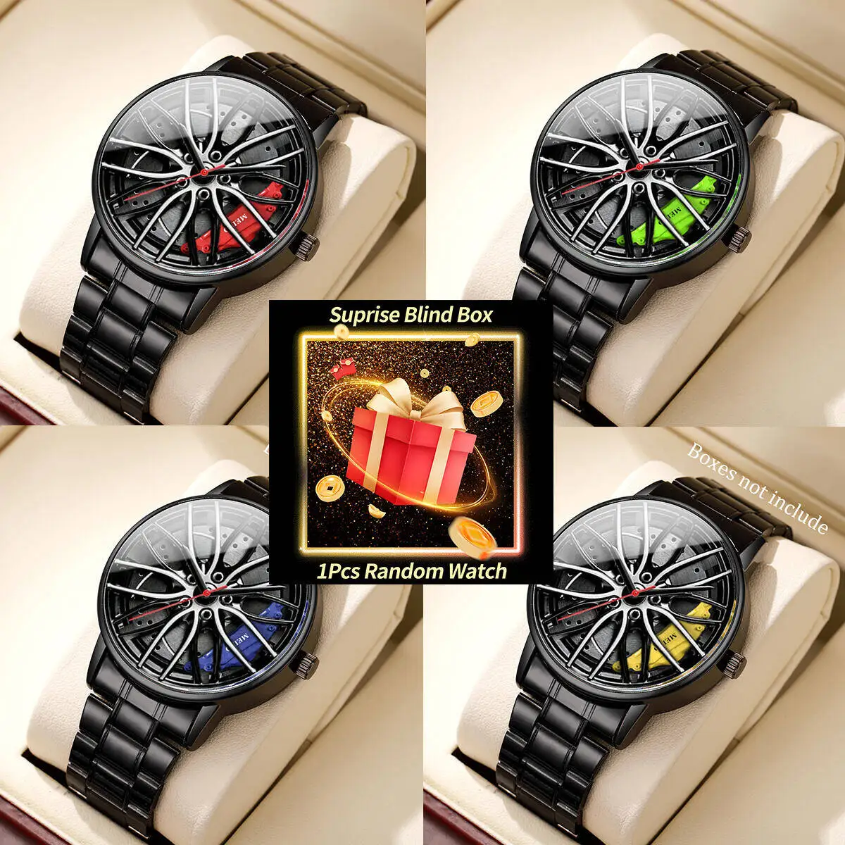 1PC Surprise Mystery Watch Blind Box-Fashion Men Sports Watches 3d Car Wheel St…