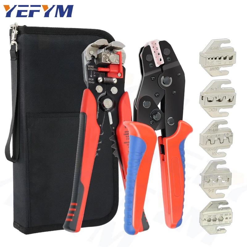 

Crimping Tools SNX Interchangeable Jaw For XH2.54/DuPont2.54/2.8/4.8/6.3/ Non-Insulated/Ferrule Terminals Ratcheting Pliers sets