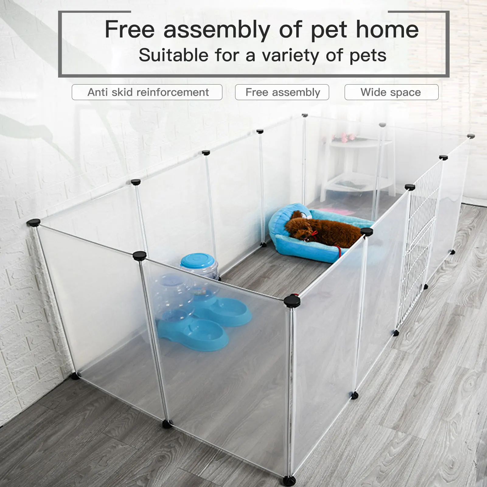 Pet Playpen Dog Exercise Pen Large Portable Dog Fence 12 Panel for Small Dogs Cats Pets Suitable for Weight less than 10kg