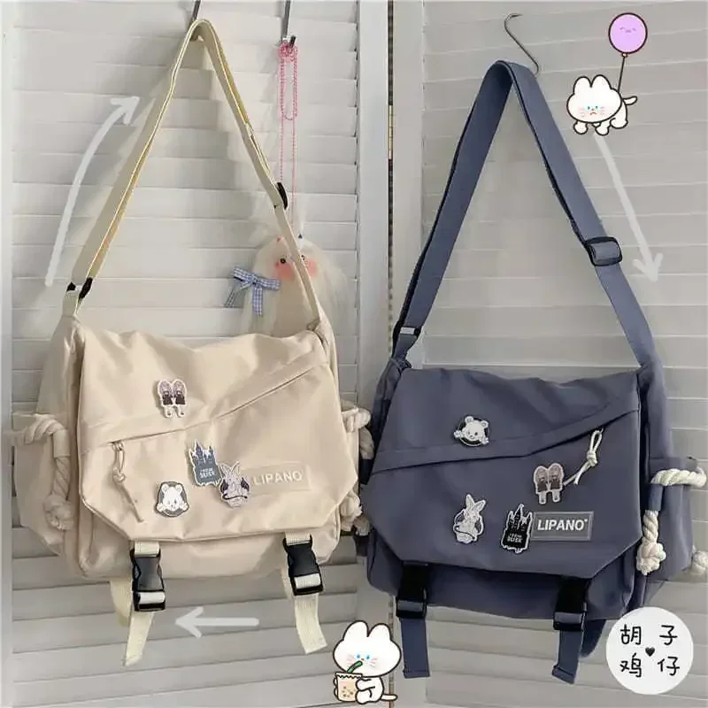 

Bags Messenger School Bag For Handbags Capacity Bag Shoulder Student Bags Teenager Harajuku Sac Nylon Large Crossbody Girls Men