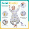 MICHLEY Spring Cotton Sleeping Bag Baby Kids Jumpsuit Sleepsack Pajamas Long Sleeve Sleepwear For Girls Boys Children 6M-6T 2