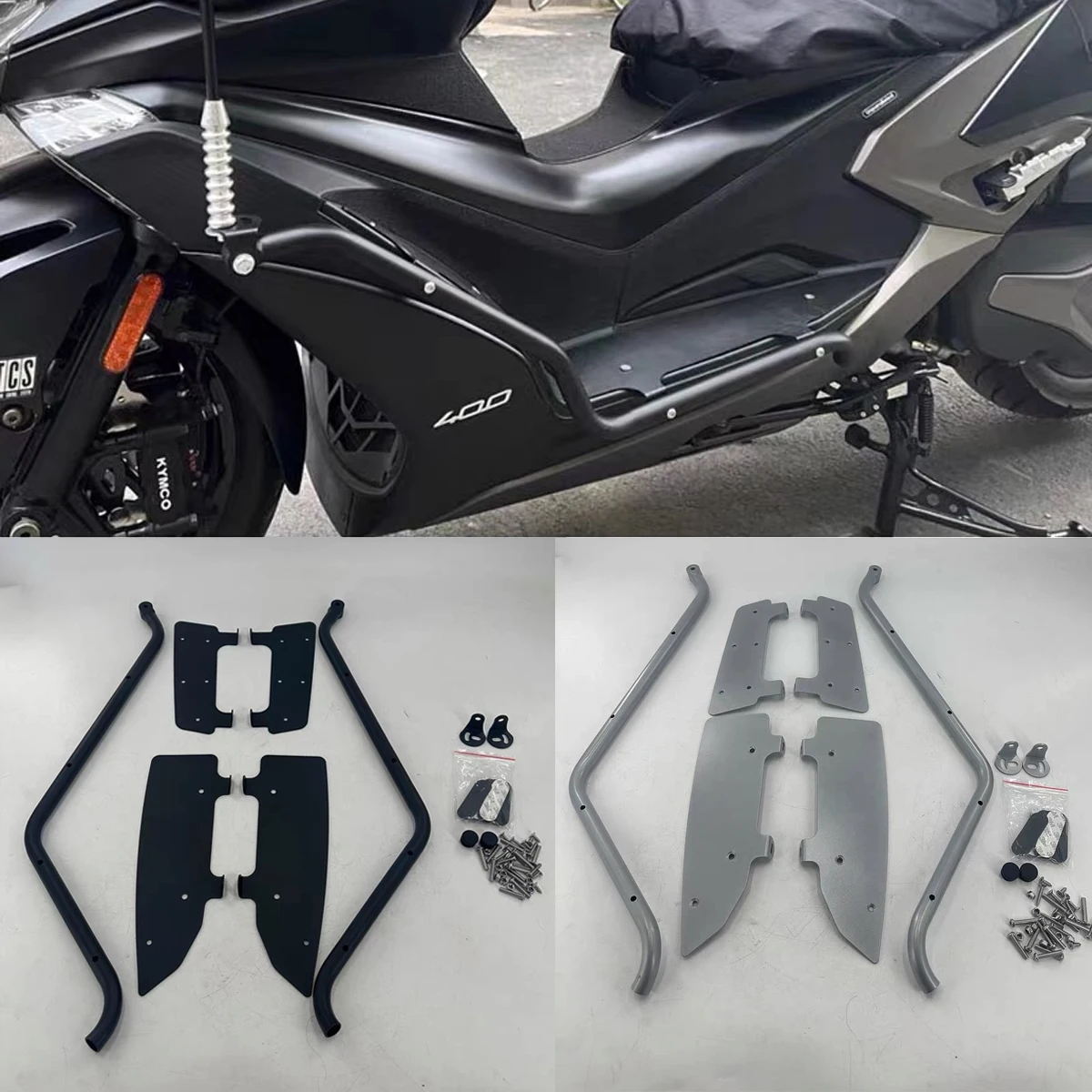 범퍼 범퍼 스포트라이트 브래킷 바디 보호 확장 페달 프론트 범퍼 프레임 KYMCO Xciting S400 Xciting400 2019-2022용