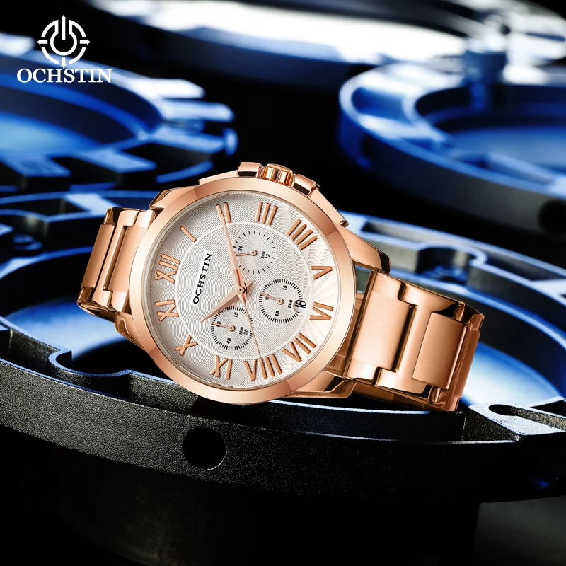 OCHSTIN Personalized Simple Waterproof Wristwatch Multifunction Quartz Movement New 2024 Mariner Series Men's Quartz Watch