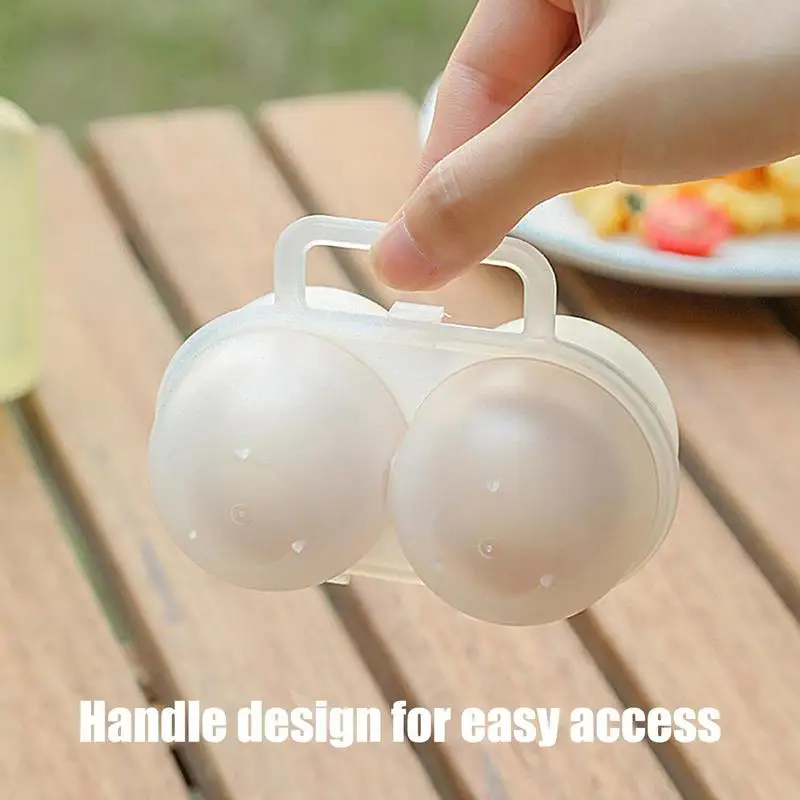 Egg Storage Box 2 Grid Egg Storage Container Outdoor Box Shockproof Organizer for Home Hiking Outdoor Camping Travel