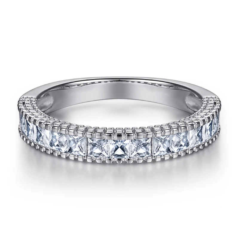 HTOTOH Princes 1.2 Carat Moissanite 925 Sterling Silver Wedding Ring Sets Engagement Fine Jewelry For Women