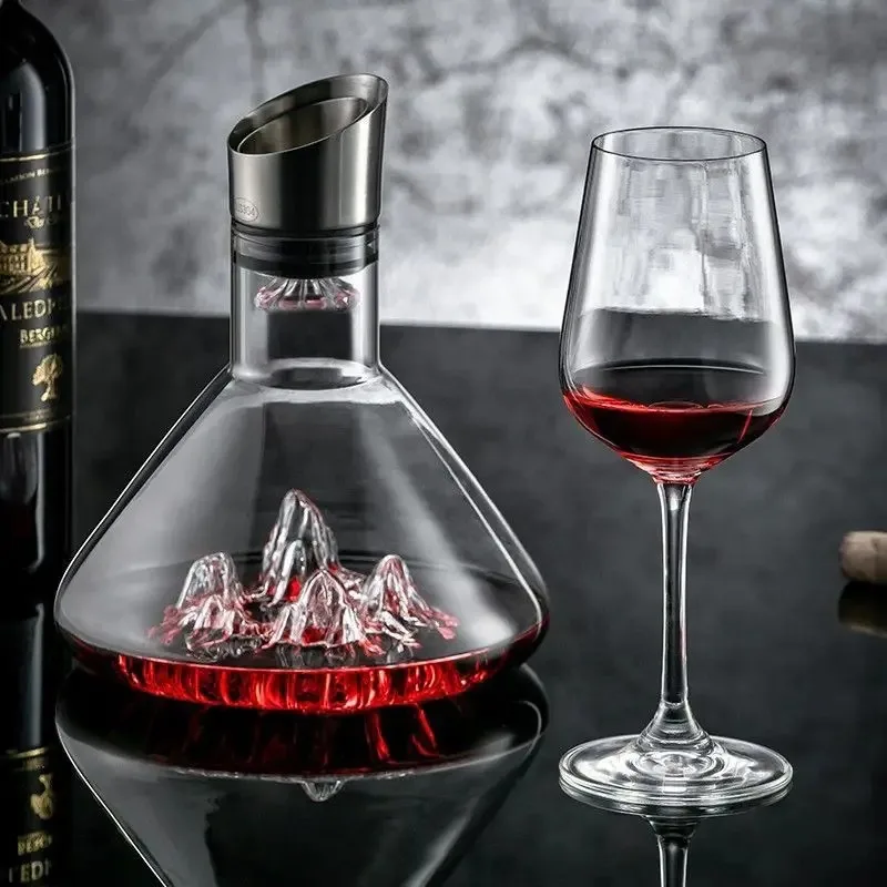 1500ML Iceberg Whisky Wine Decanter Handmade Lead-free Crystal Wine Pourer Carafe Thickened Dispenser Pot Bar Accessories