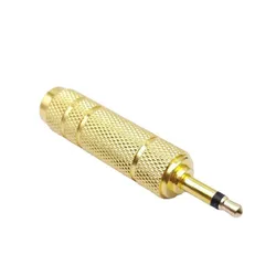 Premium Gold - Plated Audio Adapter Cable - Mono Microphone and Aux Converter - 2pcs (6.5mm F to 3.5mm M)