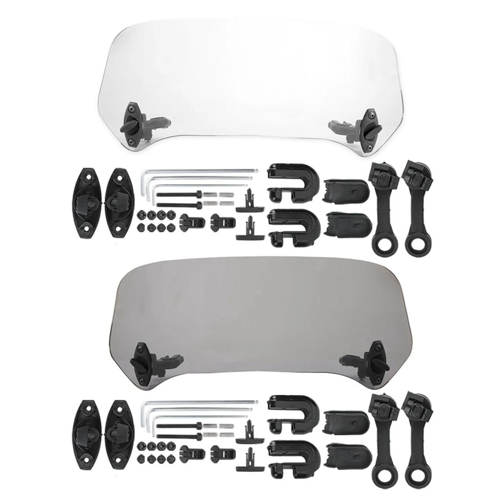 Universal-Motorcycle-Windshield-Extension-Adjustable-Spoiler-Clamp-On ...