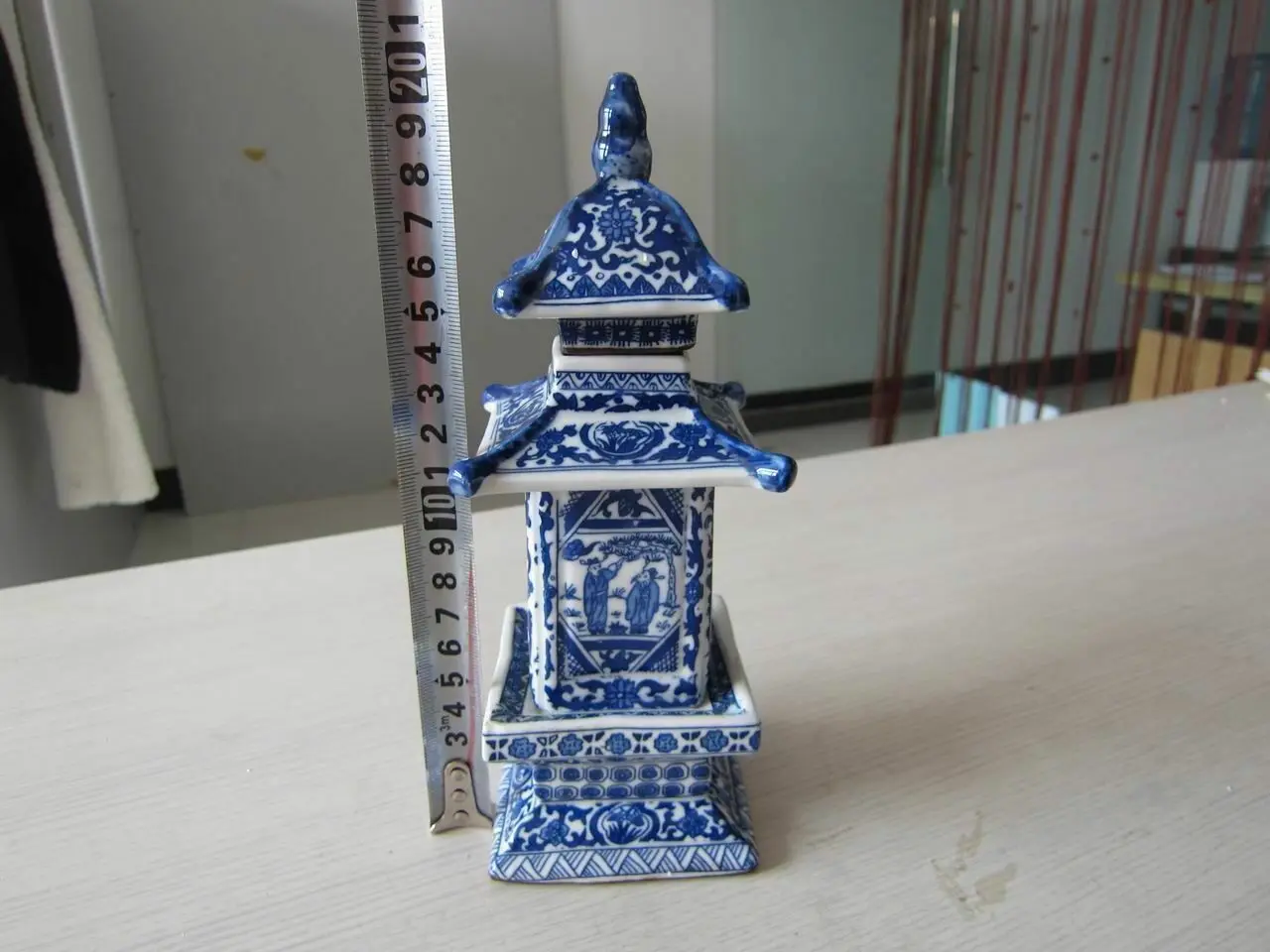 Old Collecting Antique Chinese Blue and White Porcelain Layered Tower Vases 2