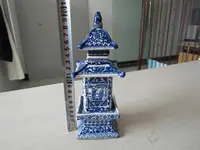 Old Collecting Antique Chinese Blue and White Porcelain Layered Tower Vases 2