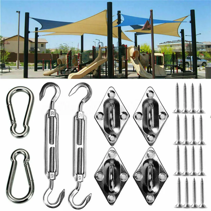 

Shade Sail Hardware Kit, 304 Anti-Rust Stainless Steel Mounting Accessory for Outdoor Rectangle Shade Sail Install
