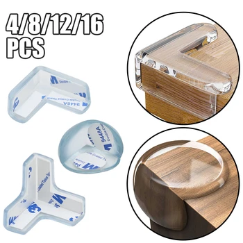 4/16 pcs Child Baby Safety Silicone Protector Table Soft Transparent Children Anti Collision Table Corner Edge Protection Cover