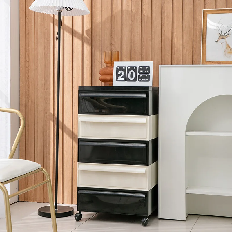 Mid-Ancient Silent Style Bedside Table Ins Mobile Storage Cabinet Minimalist Creative Small Cabinet Mini Simple Side New