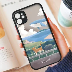 Vibrant Cartoon Scenery Matte Phone Case - Durable Hard Shell Cover - iPhone 11 Pro Max (Style 1)