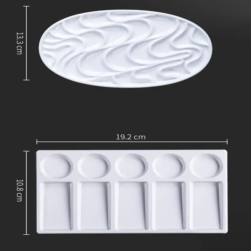 Imitation Porcelain Watercolor Palette Wavy Shape Easy To Clean Pigment Plate Chinese Painting Professional Art Tools 4