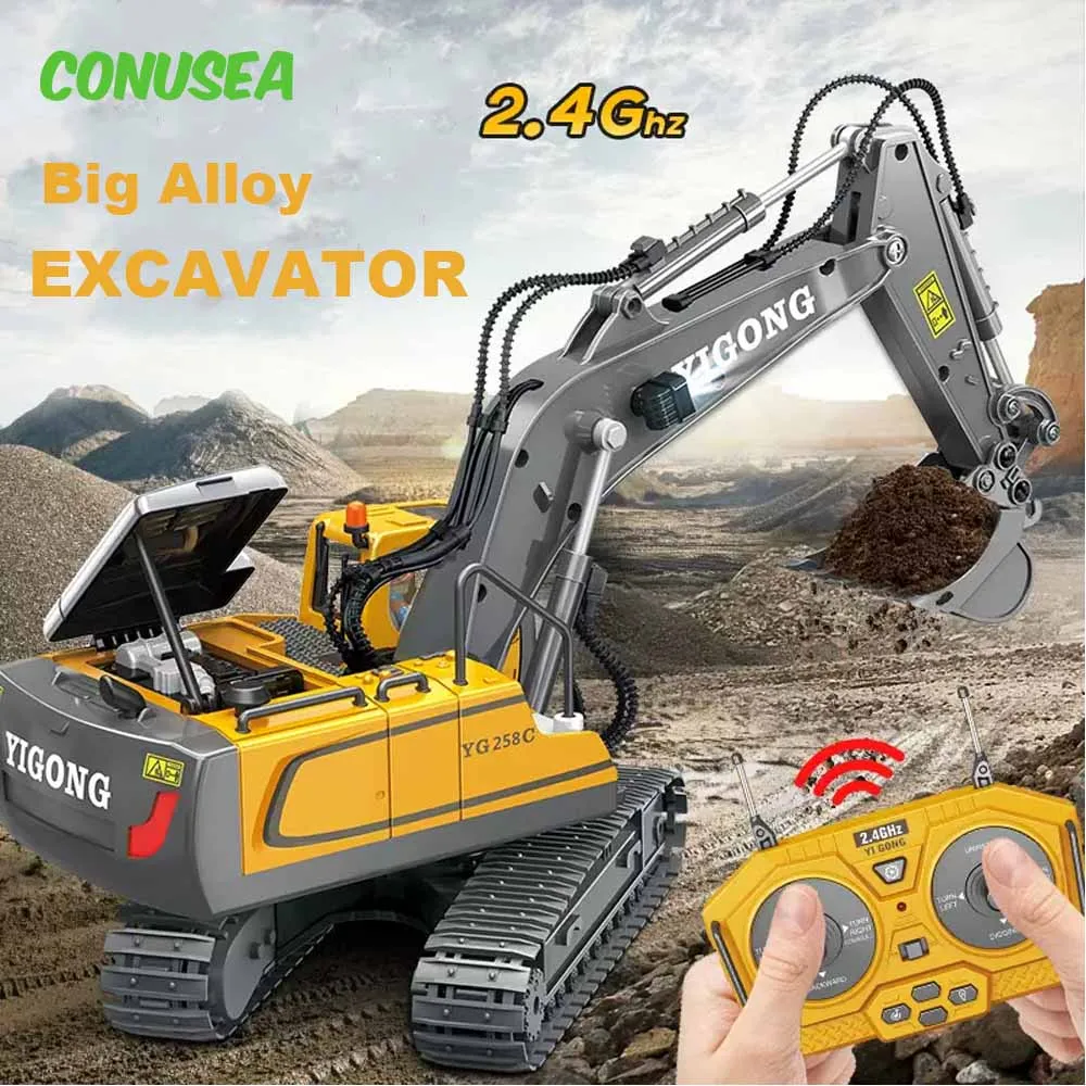Bulldozer RC poussant des gravats, un choix économique pour les amateurs de chantier miniatures.