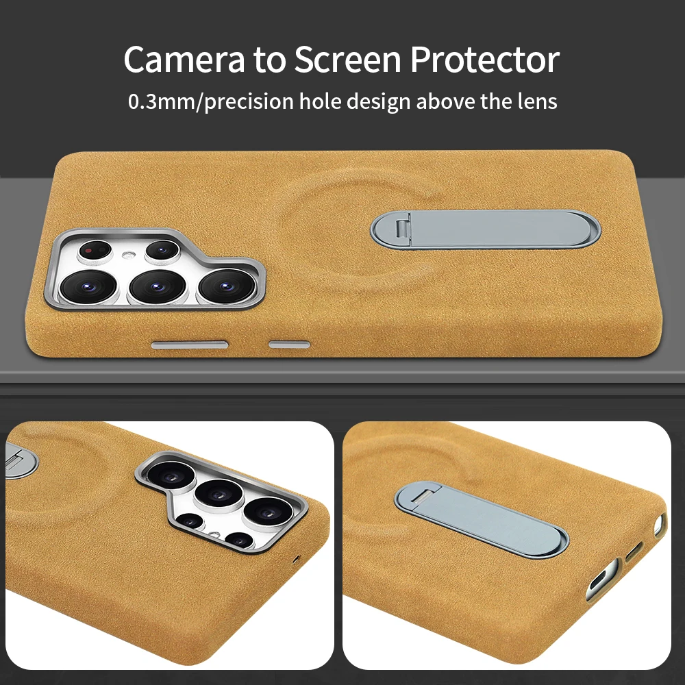Premium Suede Magnetic Phone Case with Rotatable Holder - All-Inclusive Protection