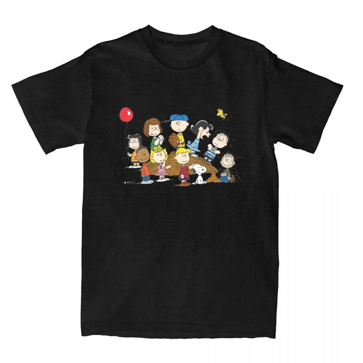 thumbnail image 1 of Camisetas con personajes de cómics de Peanuts para hombres y mujeres, divertidas camisetas con estampado de Snoopy, Charlie Brown y dibujos animados, 100 % algodón, 1 of 5