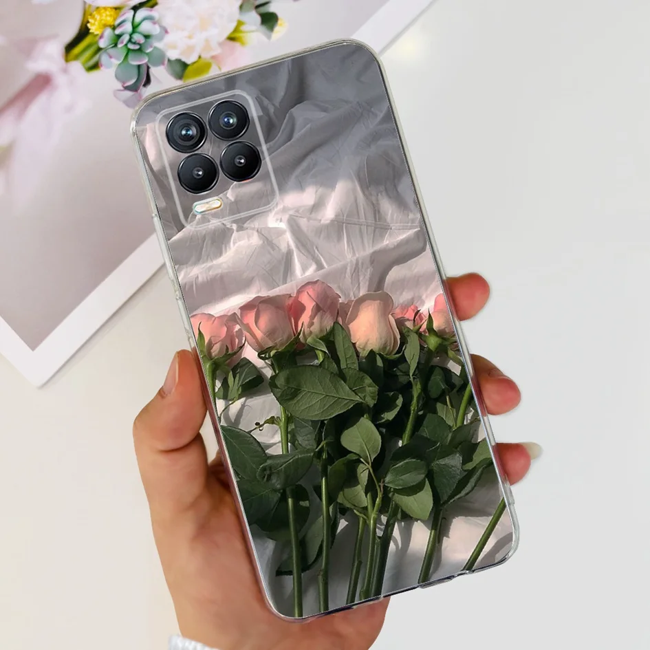 Fashion Flower Love Heart Soft Silicone Clear Phone Case Cover