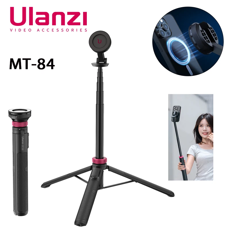 Bluetooth自撮り棒,Ulanzi-MT-84ポータブル,スマートフォン三脚