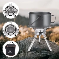 Ultralight Backpacking Camping Stove Support Wind-Resistance Portable Cooking Gas Stove with Piezo Ignition for Outdoor Camping 1