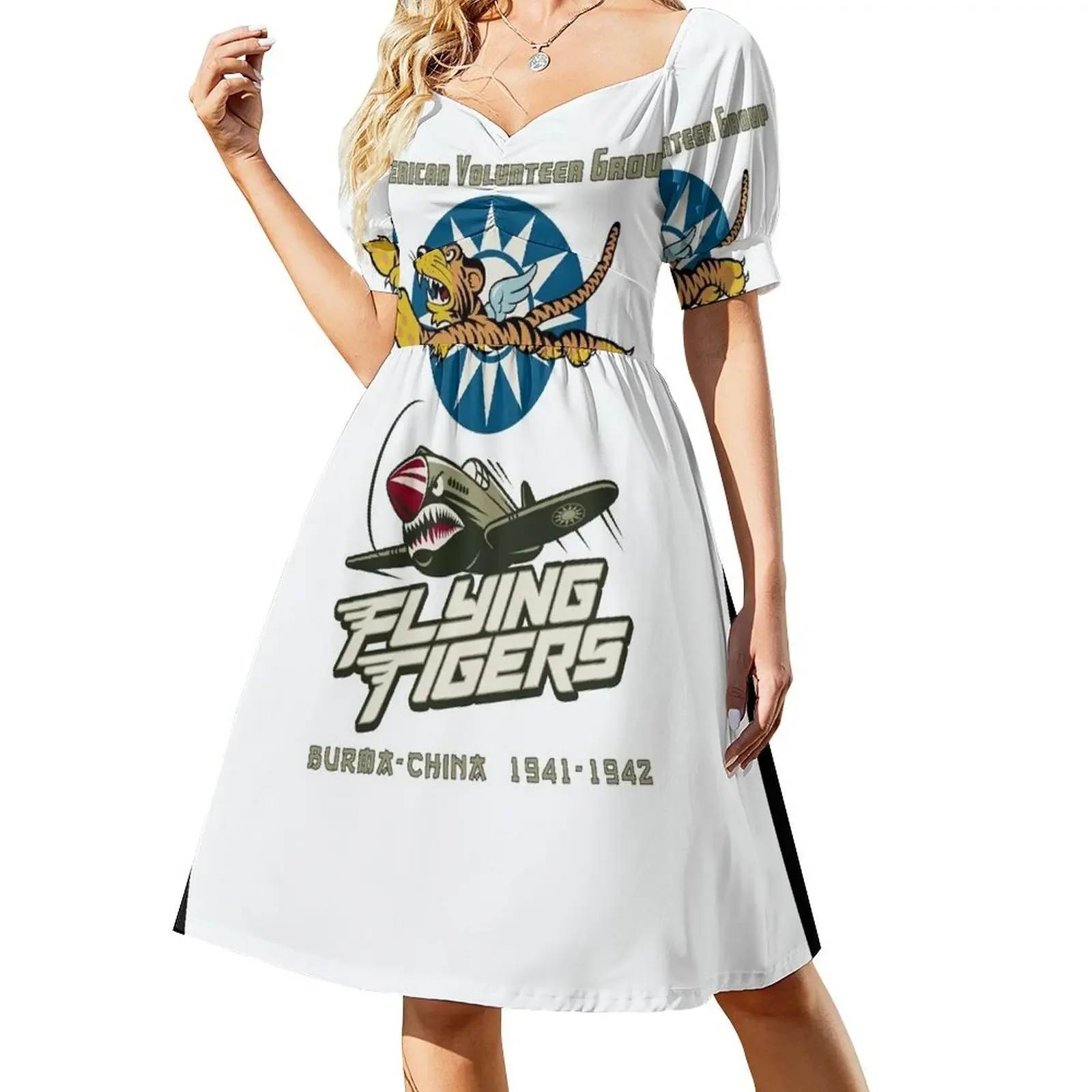 thumbnail image 1 of Vestido sin mangas AVG de Flying Tigers, vestidos de verano para mujer, vestido estilo coreano., 1 of 7