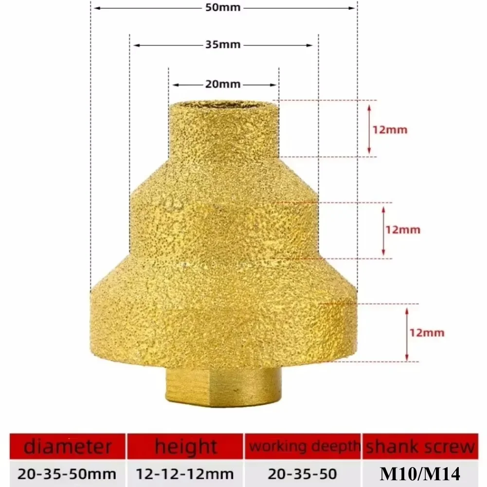 20-50mm Löten Schritt Bohrer Diamant Fase Router Bit Winkel Grinder Loch Sah Fliesen Stein Marmor Rand trimmen Cutter Werkzeug – Detail 1