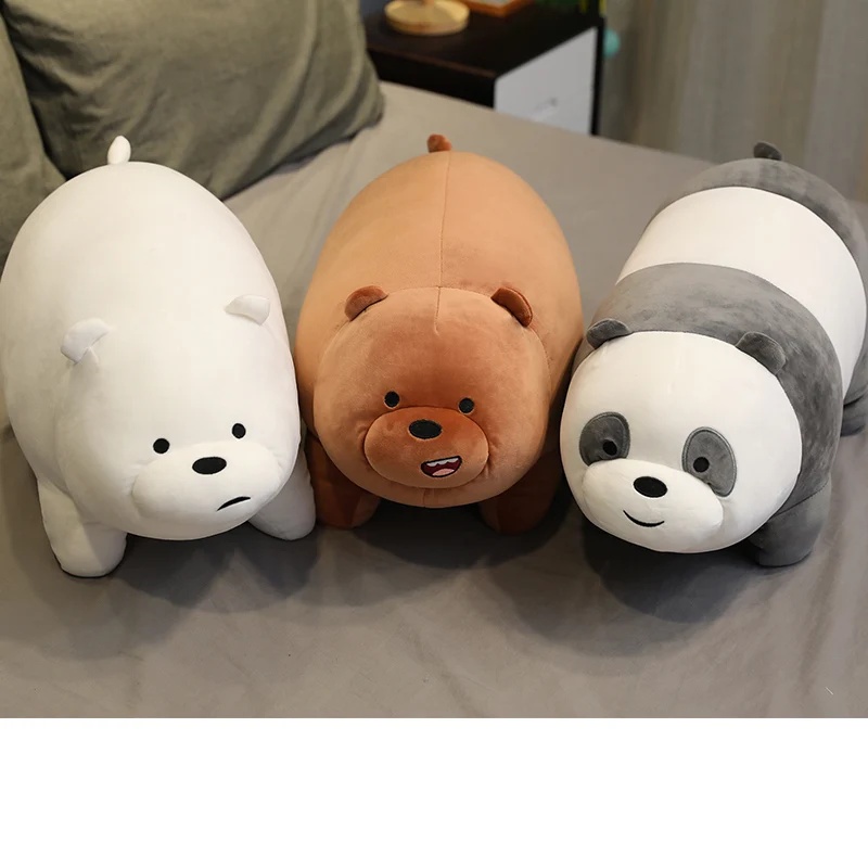 

Kawaii We Bare Bears Plush Toys Lying Station Grizzly Panda Ice Bear Stuffed Dolls We Bare Bears Plushies Figures Xmas Gifts