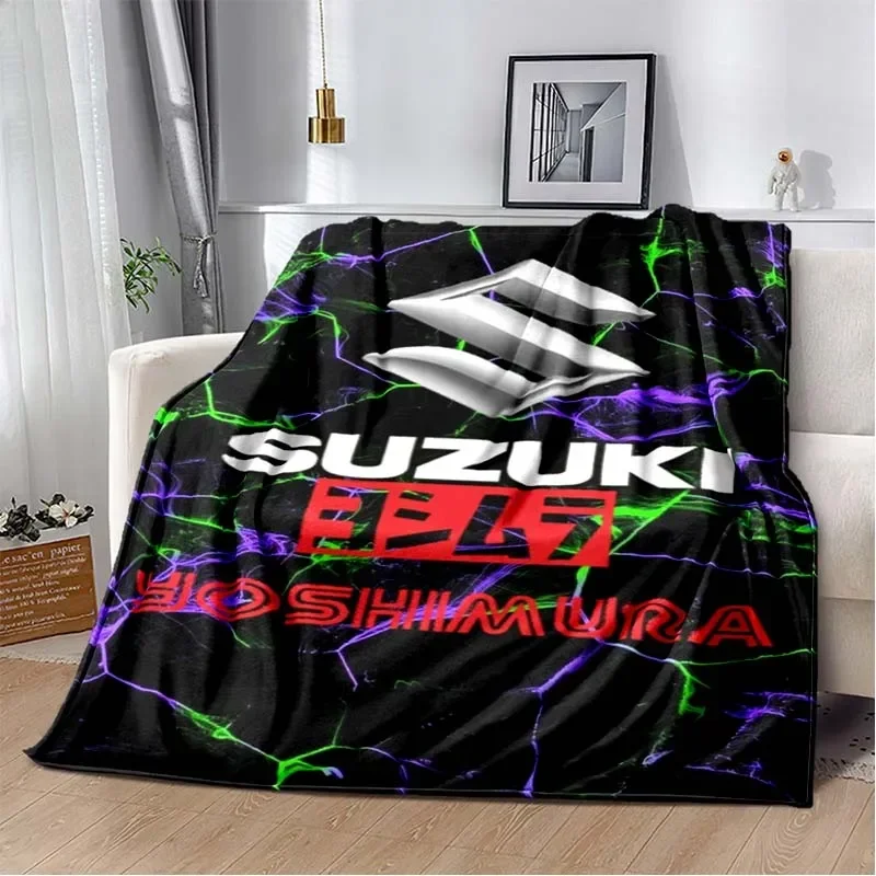 

Одеяло с 3D логотипом s-suzuk для мотоцикла, модное мягкое уютное одеяло для гостиной, спальни, дивана, кровати, путешествий, подарок на день рождения