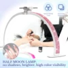 3000-6500K Nail Table Lamp With Diamond Manicure Desk Lamp With Remote LED Half Moon Light For Nails Art Tattoo Salon Eyelash 2