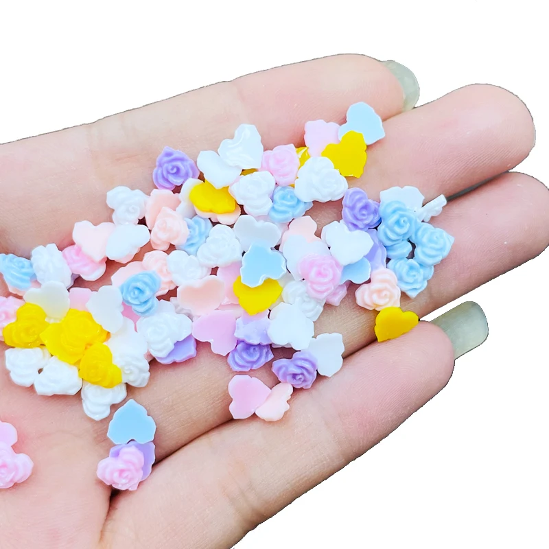 Cute Mixed Mini Flower Flat Back Resin Cabochons Scrapbooking DIY Jewelry Craft Decoration Accessorie 200Pcs resin jewelry accessories resin embellishments resin flower embellishments