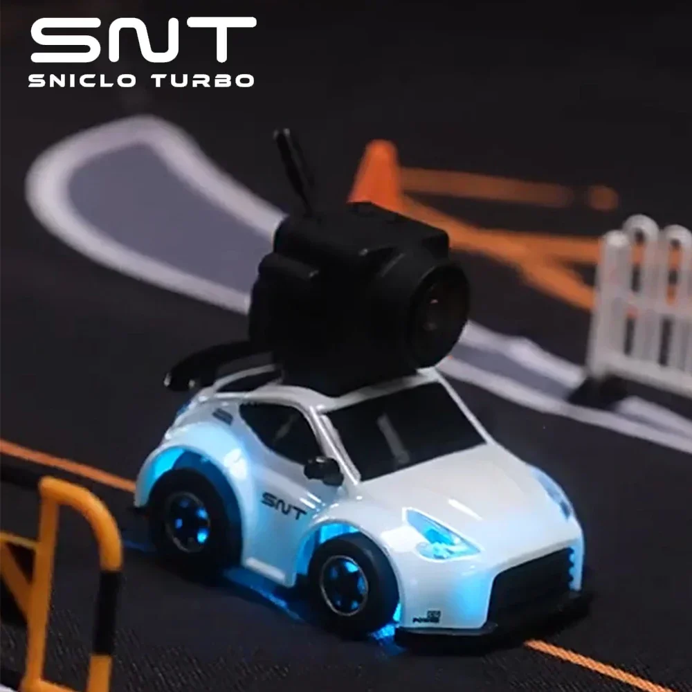 SNT 1:100 Q25-370Z FPV RC Car with Goggles Micro RC Desk Race Table Car Remote Control Car Magnetic Attraction FPVBOX RACE 25mW 5