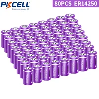 PKCELL 80PCS 3.6V 1/2AA 1200mAh Lithium Thionyl Chloride (Li-SOCL2) Battery for Water Meter 1