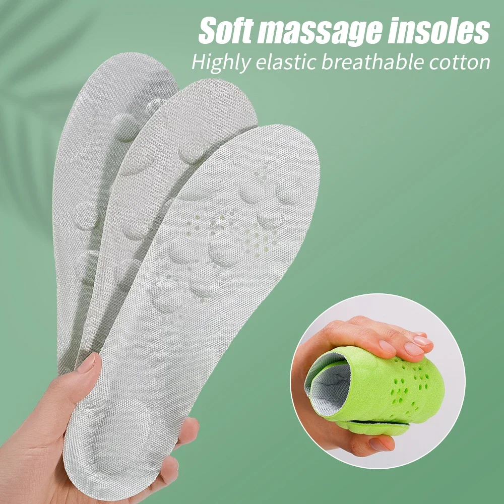 4D High-elasticity Latex Shock Insoles Women Memory Foam Massage Sports Arch Support Shoe Pads Unisex Orthopedic Inserts_voghion.com