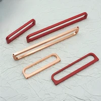 Matte Red ตู้จับห้องนอนที่เรียบง่ายตู้เสื้อผ้าดึงตู้ครัวลูกบิดประตูโมเดิร์นสังกะสีอัลลอยด์เฟอร์นิเจอร์ฮาร์ดแวร์ 1