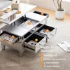 Mirrored Lift Top Coffee Table, Assembled Modern Coffee Table with Drawers for Living Room (Silver, 35'' x 19'' x 18'') 5