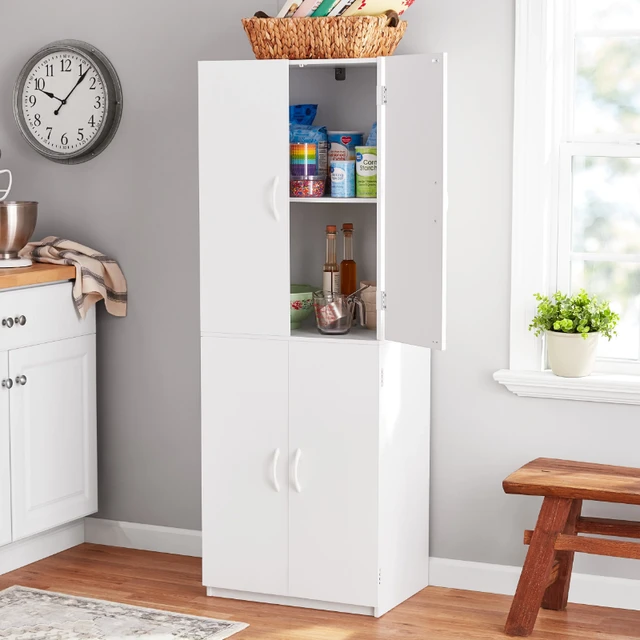 Dropship Tall Cabinet, Wooden Slim Floor Cabinet With Shelves