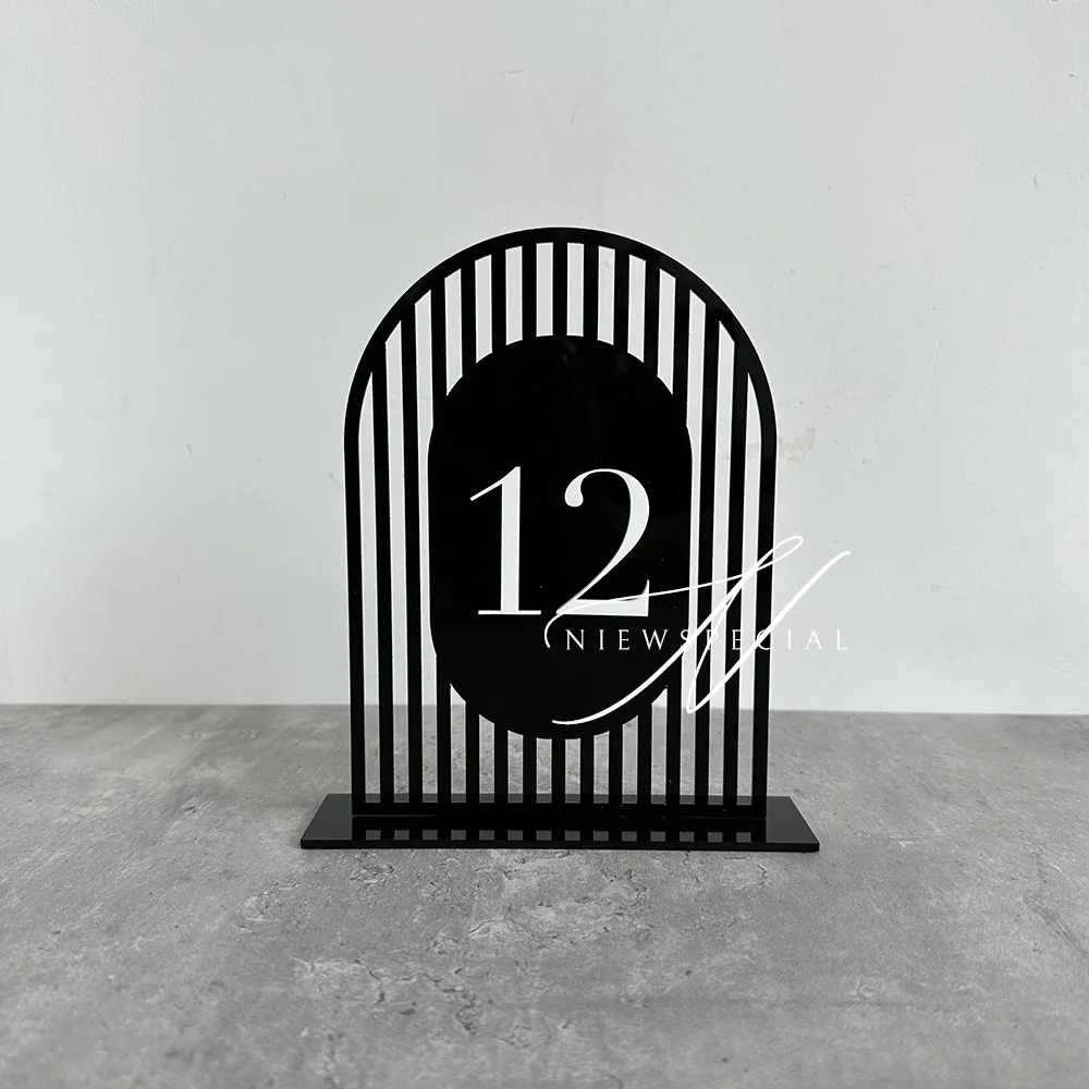 Numeri Da Tavolo In Acrilico A Specchio Dorato – Arco 12,7x17,8 Cm Con Supporto, Da 1 A 30, Per Ricevimenti Di Nozze E Centrotavola