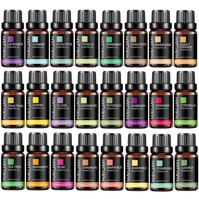 MAYJAM 10ML huile essentielle lavande jasmin Eucalyptus vanille bois de santal bergamote romarin citronnelle cannelle huile parfumée 1