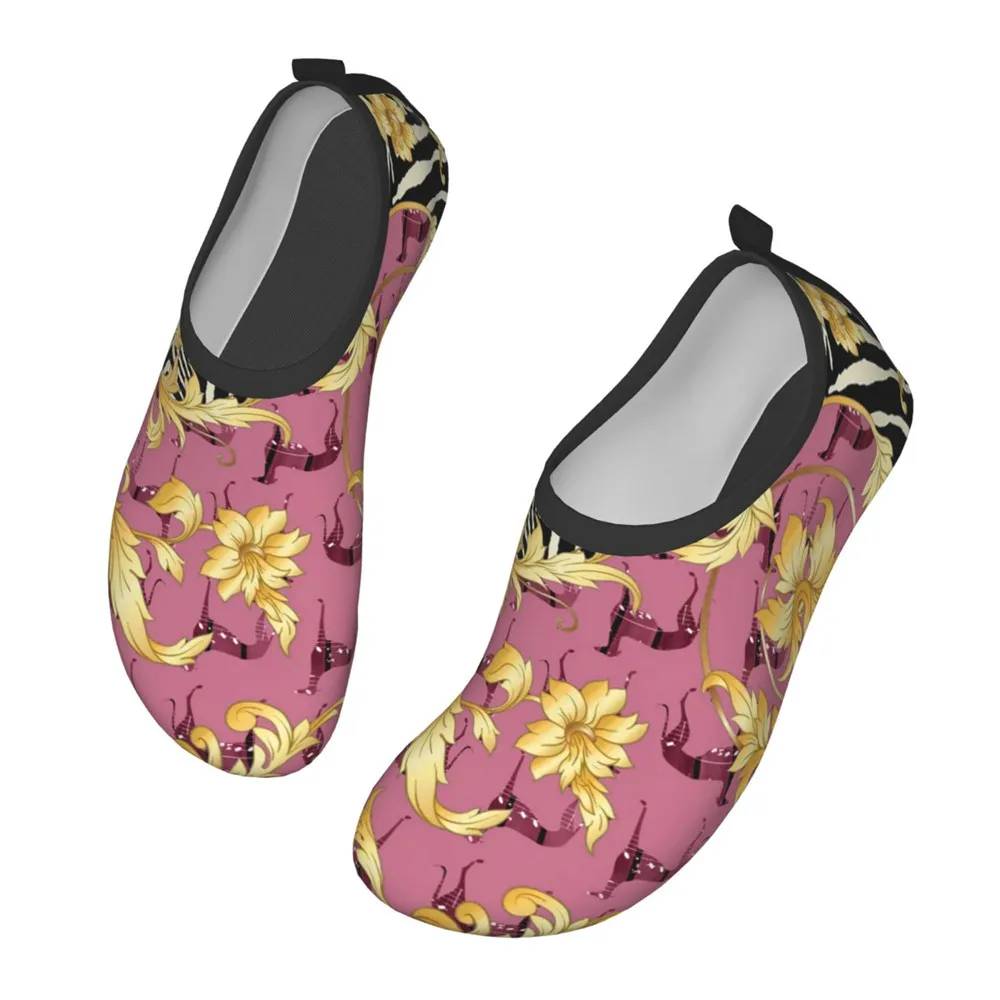 

WHEREISART Pink Greyhound Dogs Swimming Shoe Women Beach Aqua Quick Dry Barefoot Hiking Water Luxury Flats Couple Wading Sneaker