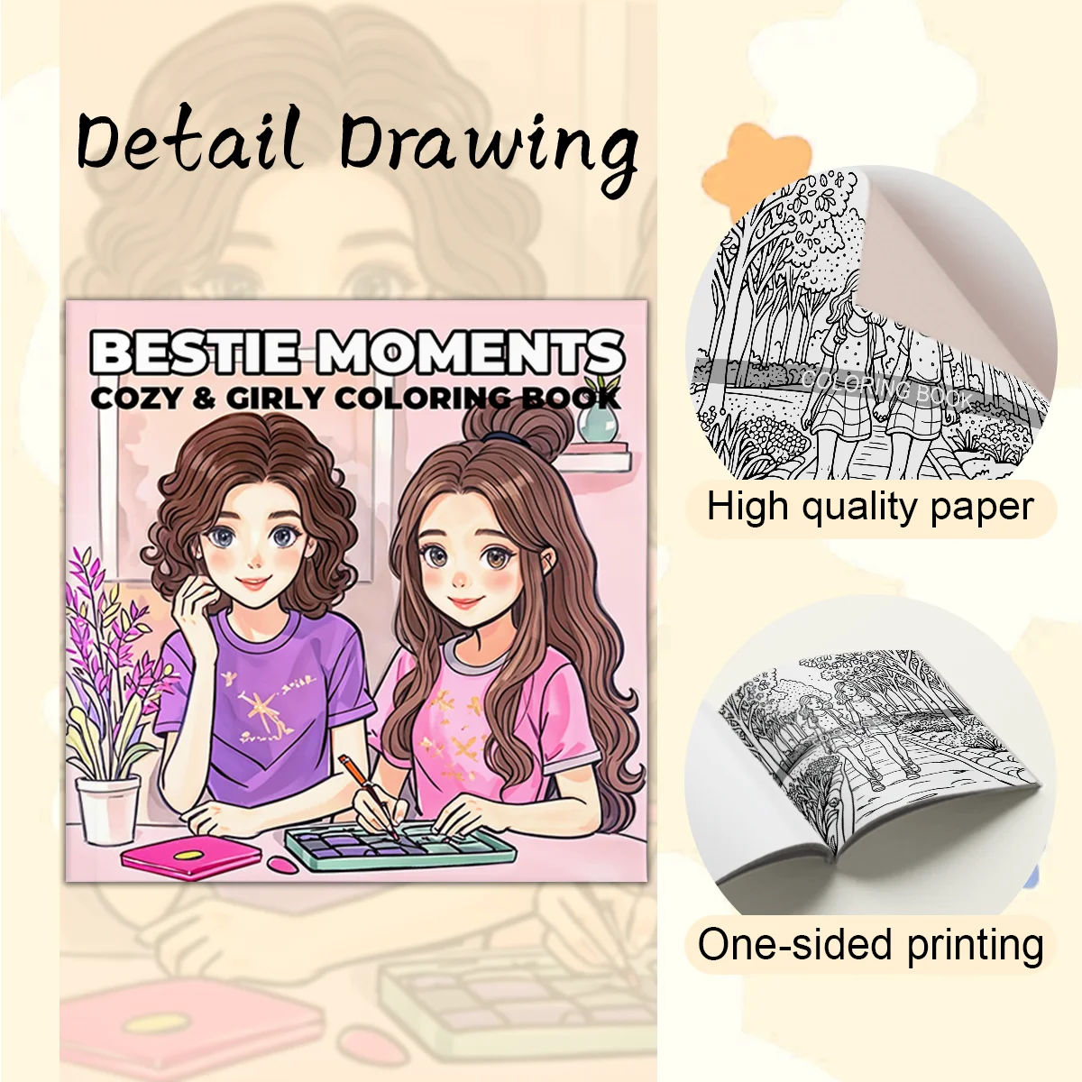 Adult Coloring Book - 7.8x7.8 Inch Unique Colorful Designs for Women, Perfect Gift for Friends and Special Occasions 3