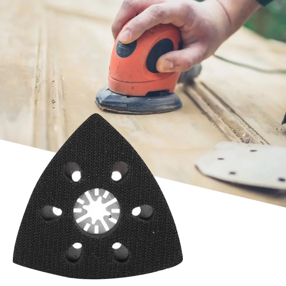 Woodworking Sanding Pad 90mm Sand Pad 6 Holes Sanding Pad Quick Release Universal Triangular Sand Saw Blade for Woodworking Multitool Sanding