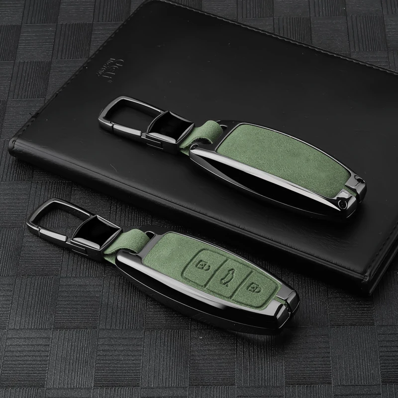 

New Style Fashion Leather For Audi A6 A4 A5 A7 A8 C8 Q8 8S 8W Q7 B9 4M S5 S4 S7 D5 TT TTS TFSI E-Tron Keychain Car Cover Case