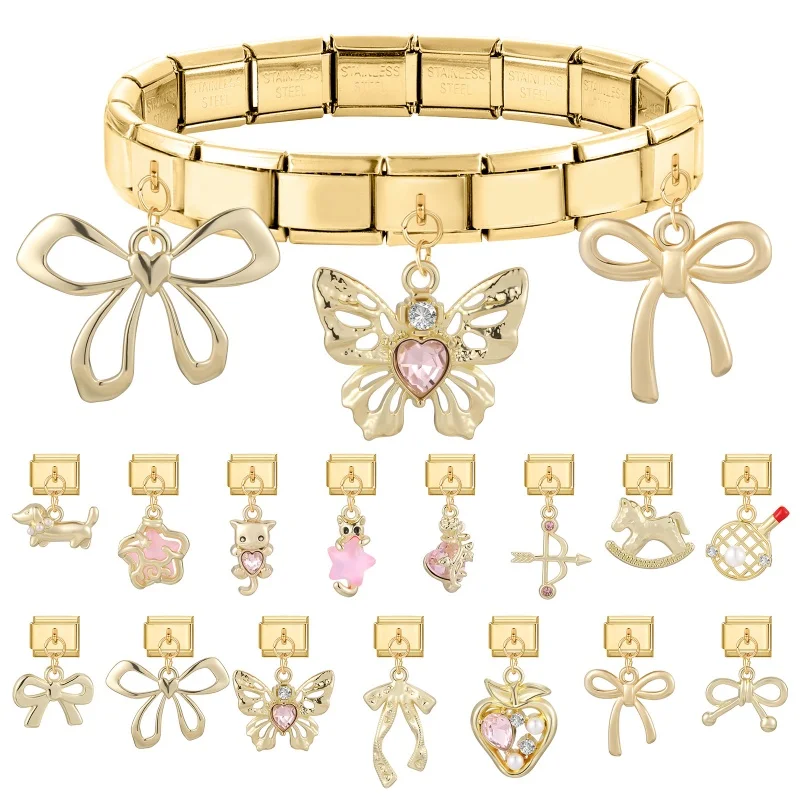 Vintage Golden Pendant Charm Bracelet Women
